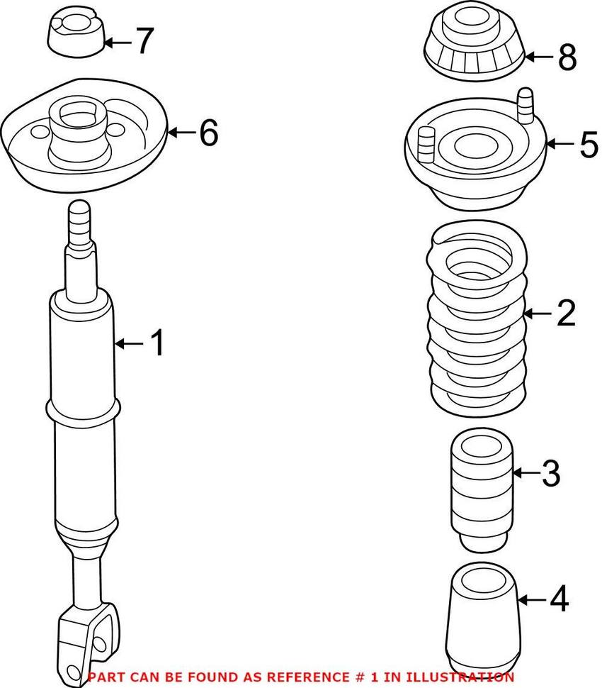 Audi VW Shock Absorber - Front (Comfort) 3B0413031A